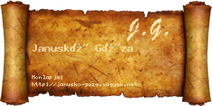 Januskó Géza névjegykártya