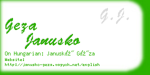 geza janusko business card